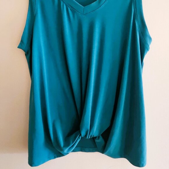 Time and Tru Sleeveless Top with Knot Front, Teal, Sz M (8-10) - Picture 4 of 5